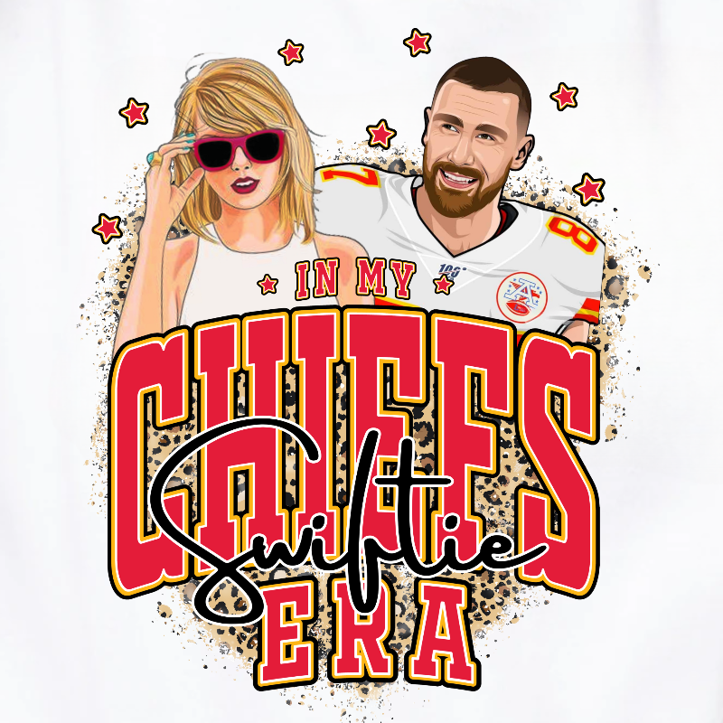 In My Chiefs Swiftie Era Cheetah [White Gildan Softstyle Tee, Gildan Long-Sleeve Tee, Crewneck Sweatshirt, or Hoodie] Main Image